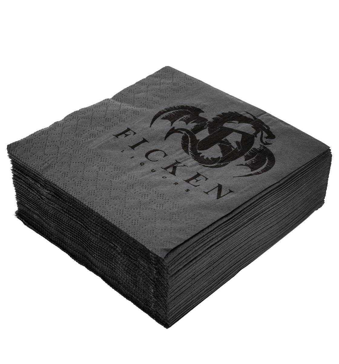 Een 6000 x bedrukte servetten 33x33 zwart 2 kleuren print 4V of 8V koop je bij ShopXPress